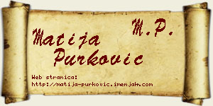 Matija Purković vizit kartica